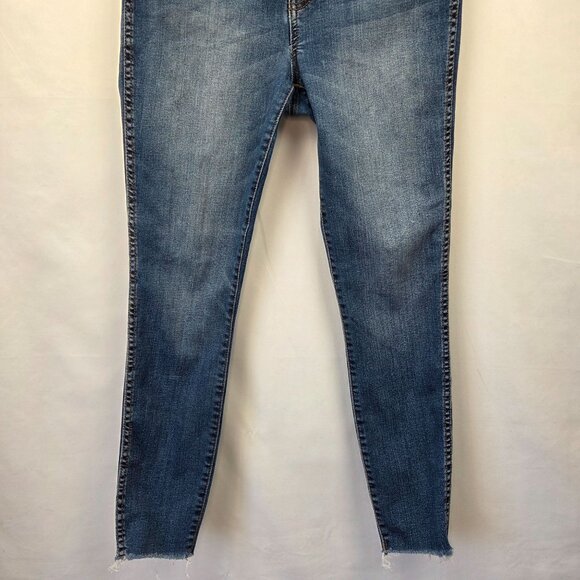 Kut From The Kloth High-Rise Skinny Jeans Frayed Hem Medium Wash Size 6 - Picture 4 of 12